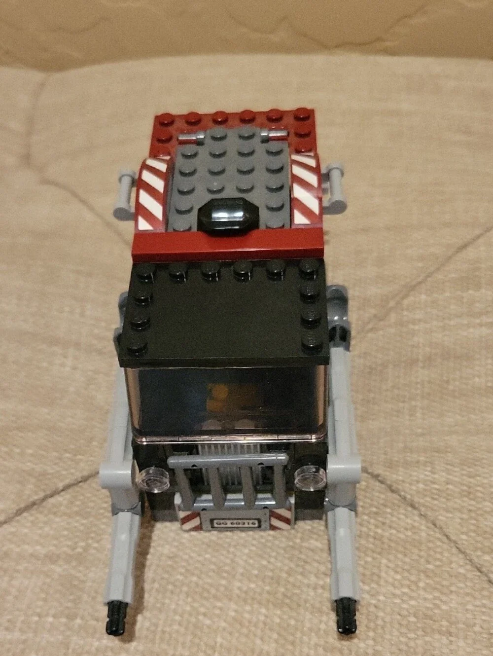 LEGO-Inspired Red and Black Toy Truck - Kids Building Vehicle